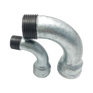 Galvanised Bend Malleable Iron Pipe Fittings Thread 90 Degree Elbow EN10242