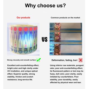 UV Fluorescent Anti-counterfeiting Labels for Packaging to Ensure Product