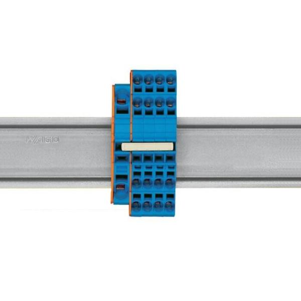 WAGO TOPJOB Rail Mounted Terminal Blocks Continuous Jumper 2/3/4/5/10 Pins Insulation Light Gray