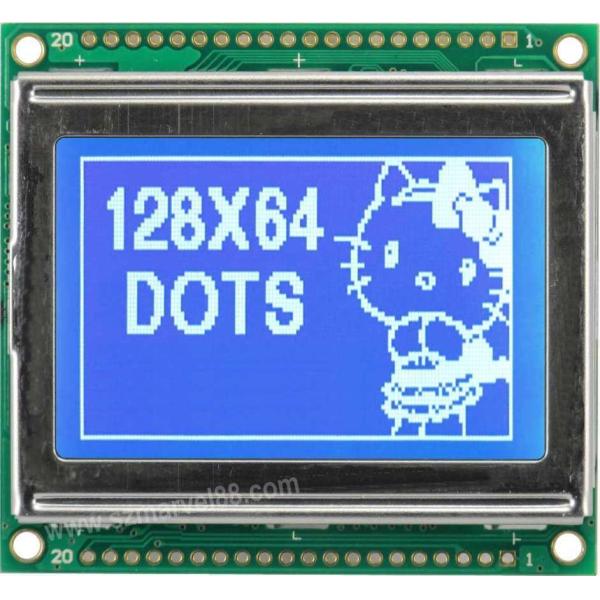 Quality M12864E-B5, 12864 Graphics LCD Module, 128 x 64 dot-matrix Display, STN BLUE, transmissive for sale
