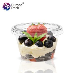 China Factory direct 120ml PET plastic pudding jelly cup with flat lid on sale