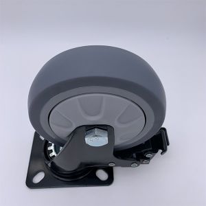 4'' TPR Silent Caster Industrial with Safety Dual Locking Caster