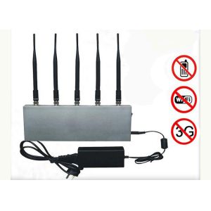 6W Wifi + 2G + 3G Cell Phone Signal Jammer With 5 Antennas