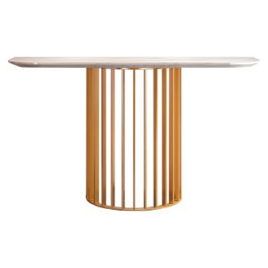 Wholesale Titanium Gold Marble Top Console Table With Metal Base White from china suppliers