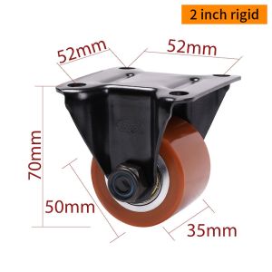 EDL 2inch 250kg Plate TPU Equipment Caster by Rigid, Swivel and Brake type M412P