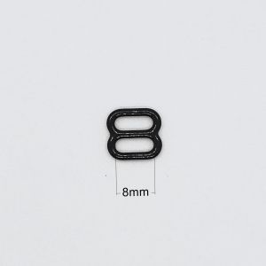 Eco Friendly Slide Lock Bra Strap Adjusters 8mm Black