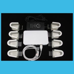 COMER Universal tablet floor pedestal with alarm and charging 8 port systems