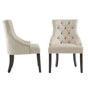 Wholesale Modern Leather Tufted H89cm White High Back Dining Chairs from china suppliers
