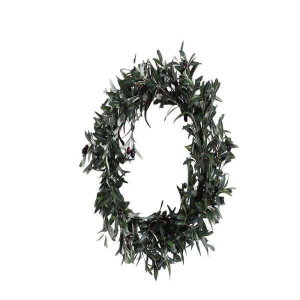 55CM Artificial Office Plants Faux Olive Wreath Natural D116-1 Refreshing