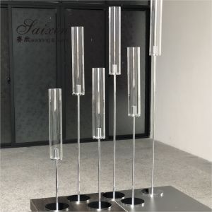 Factory hot sale set different size thin hurricane gold candlestick candle