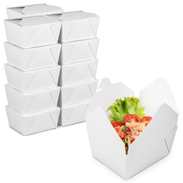 Disposable Salad Packaging Food Containers Kraft Paper Box for Fast Foods and Takeaway