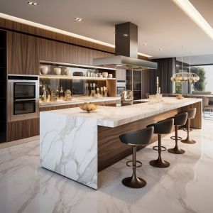 Modern Simple Design Kitchen Furniture with Customized Veneer Color Custom