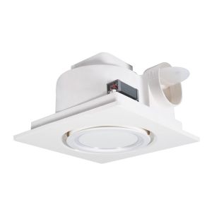 China Wholesale Bathroom Ceiling Mounted Plastic Silent Glass Window Electric Air Extractor Fan With 10W  Led Light on sale