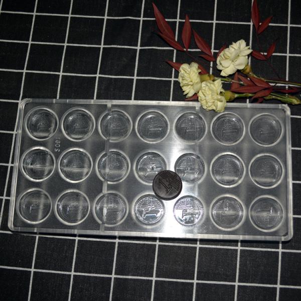 Rectangle Coin Shaped Chocolate Moulds Polycarbonate PC Chocolate Mould