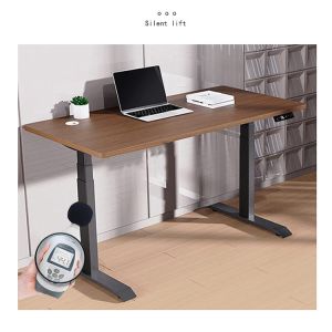 CEO Work Meeting Table Brown Luxury Design with Dual Motor Electric Height