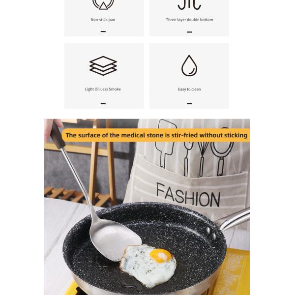 Full Size Stainless Steel Fry Pan Induction Cooking Panela Panci Pan Nonstick Medical Stone Frying Pan