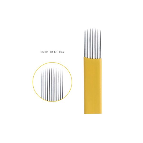 Stainless Steel And Plastic Sterilized 17U Tattoo Machine Needle Double Rows