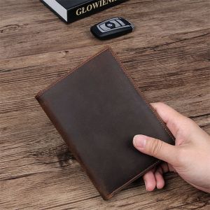 Fashionable Genuine Leather Passport Cover Bifold Wallet with RFID Blocking