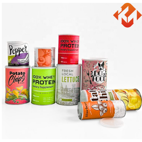 Customized Food Paper Cans Kraft Paper Tube Packaging Easy-to-tear Aluminum Foil Seal Customized Chicken Seasoning Powder Composite Cans