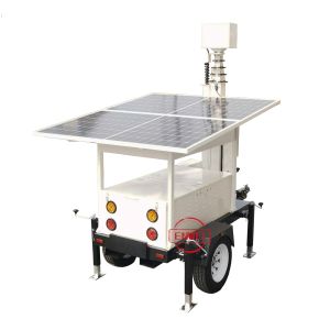 Solar Security Surveillance Trailer With 4K Cameras For Temporary Engineering