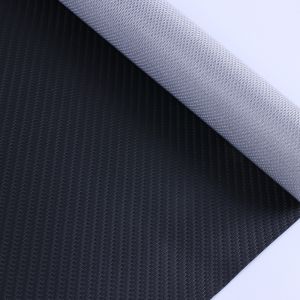 China 0.6mm PVC Synthetic Leather Embossed Woven Leather Pattern For Car Seat on sale