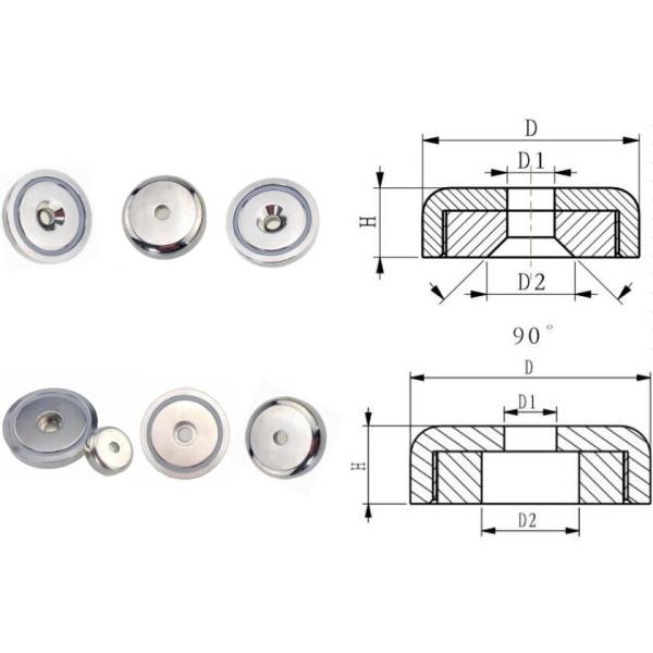 Ferrite ring Magnet Magnetic pot , Neodymium pot Magnets with Countersunk Hole , magnetic plate OEM ODM Available