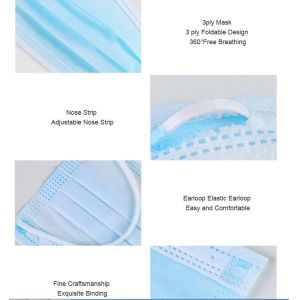 Non Woven EN 149-2001 3.72 Inch 3 Ply Surgical Mask