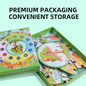 Large Pieces Round Jigsaw Puzzles Biological Learning About Nature Change