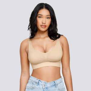 Enhanced Back Fat Seamless Body Fit Bra Deep Cup Invisible Push up Bra by HEXIN