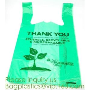 compostable t shirt bag,100% Biodegradable Compostable Plastic bag,EN13432