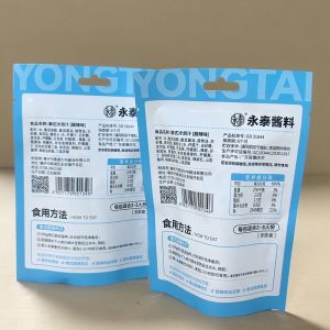 Custom Printed Sauce Packaging Bags with Zipper and Window