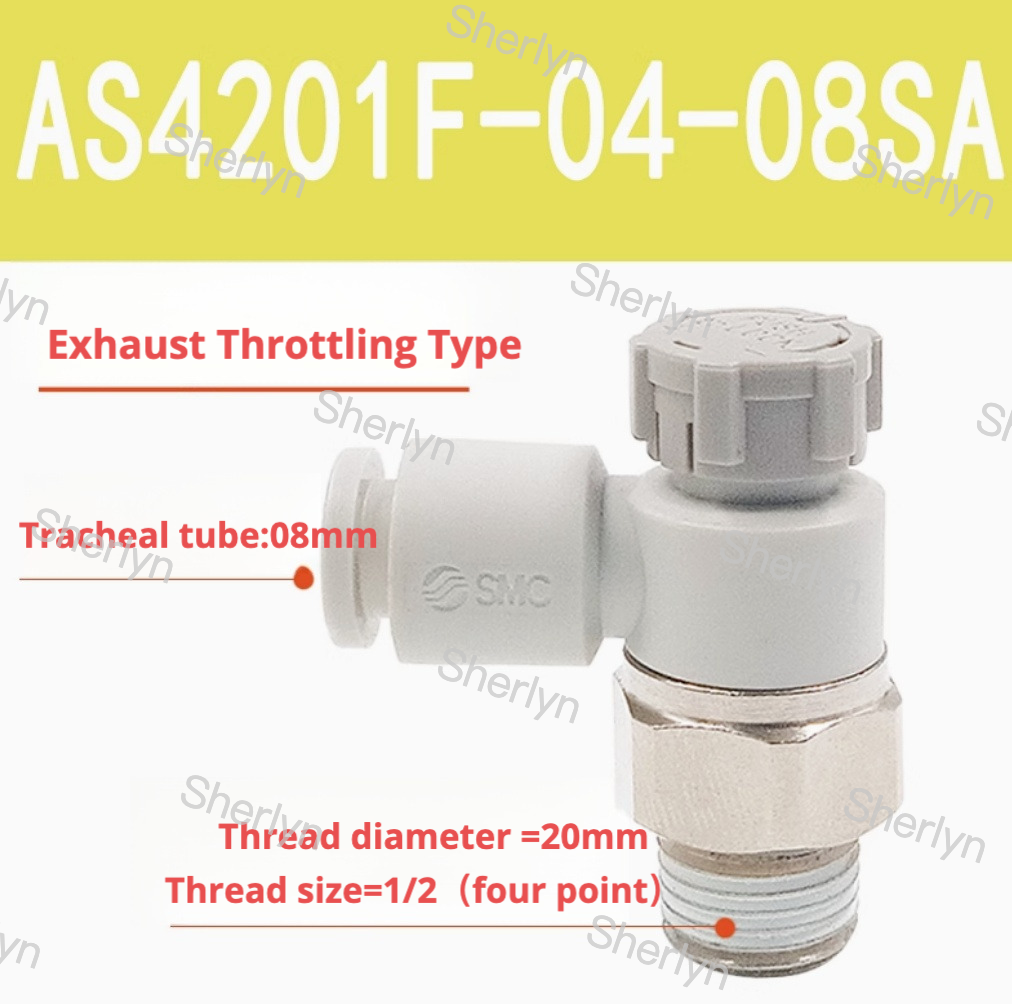SMC Type Tracheal Joint Throttling Speed Control Valve AS1201F-M5-04