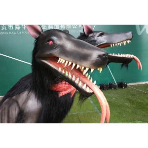 Snow Proof Realistic Animatronic Animals , Electric Life Size Monster With Fur