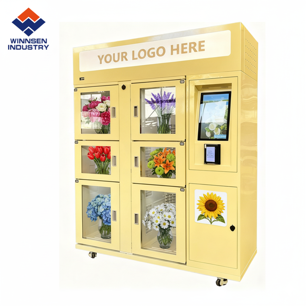 Automatic Flower Vending Machine with 12mm Thick Insulation R134a Refrigerant
