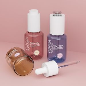 Cylinder Shape Oil Serum Bottle With Dropper 50ML Plastic Essential Oil Bottle