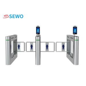 304 Stainless Automated Gate Systems Glass Turnstile Doors with Ticket
