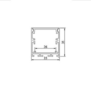 Rectangular U Shape Strip Light Office Lighting Suspended Led Profile Aluminium