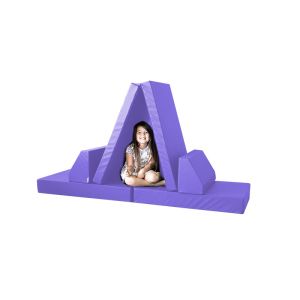 Purple Versatile Microsuede Fabric Foam Play Couch For Playroom