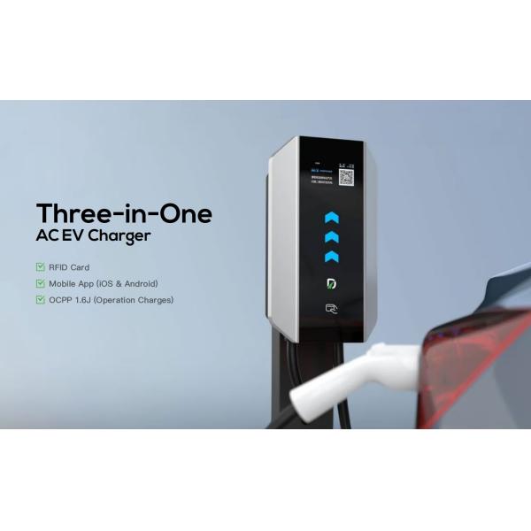 Quality 3-in-1 EV Charger Wallbox White Processing Technology Corrosion-Resistant Treatment RFID APP Payment Function Type 2 AC Charger for sale
