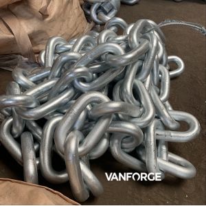 Rolled Steel Welded Stud Link Anchor Chain Customized Length For Drag Mooring