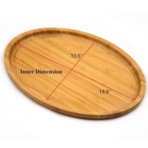 Eye Catching Round Bamboo Serving Tray Non - Toxic For Kitchenware