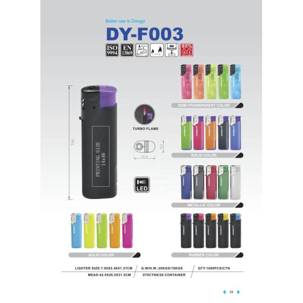 Men&prime;s Gift of Dy-F003 Electronic LED Lamp Refillable Windproof Gas Lighter