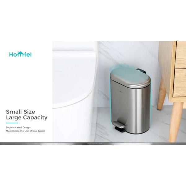 Rectangular Soft Close Pedal Bin with ANTI-FINGERPRINT Function and Durable Stainless Steel Material rounded rectangle trash can