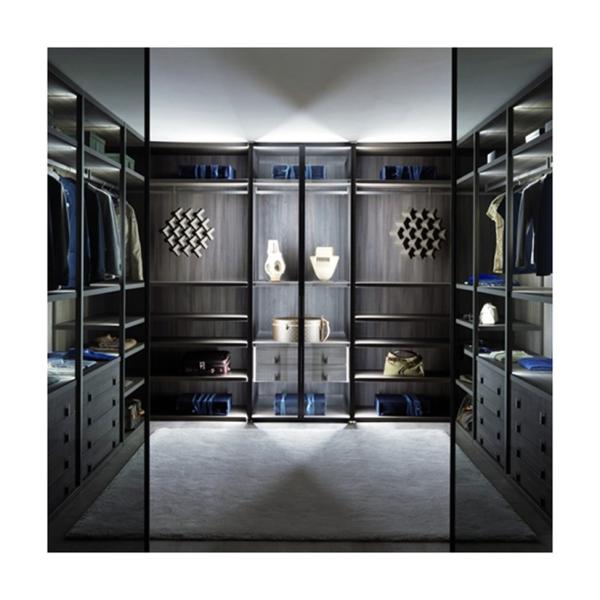 Moisture Resistant Wooden Bedroom Wardrobe with Customizable Design and 2D/3D