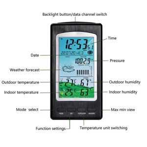 Household Wireless Thermometer And Hygrometer With Moon Phase And Temperature