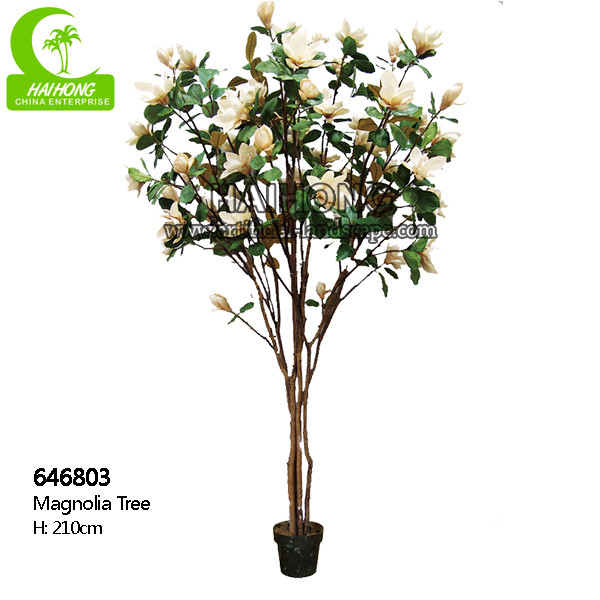 Quality 210cm Height Artificial White Magnolia Tree Fire Resistance for sale
