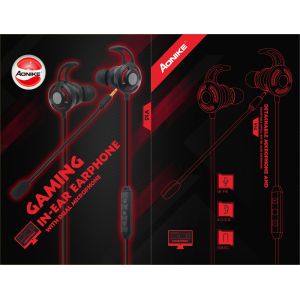 In Ear Gaming 115dB Wired Sport Earphone With Mic Stereo Headset