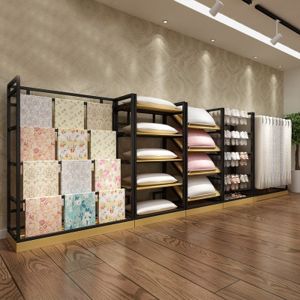 Height 2200mm Width 450mm Metal And Wood Storage Shelves For Pillow And Quilt