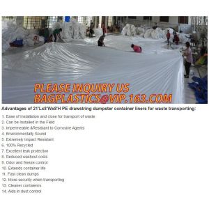Large durable drawstring dumpster container liner for garbage disposable,dump