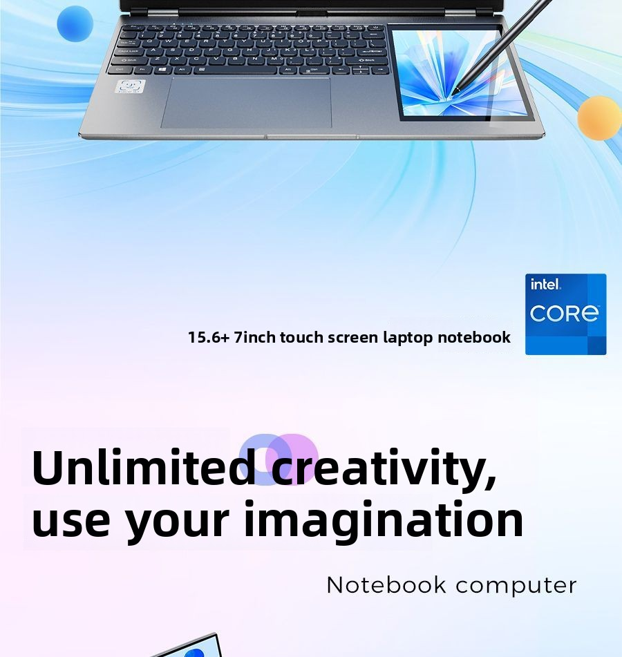 Aether New Customizable 15.6Inch 7Inch Touch Screen Student Laptop Intel Celeron QuadCore SSD DDR4 Win 10 11 English IPS Camera